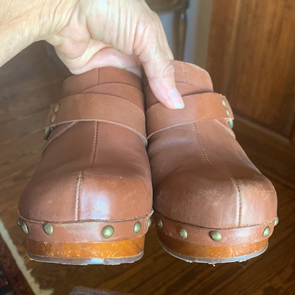 Vintage BOHO Brown Leather “Korks” by Kork- Ease Mules/Clogs 3 3/4” heels size 7 - Picture 7 of 12